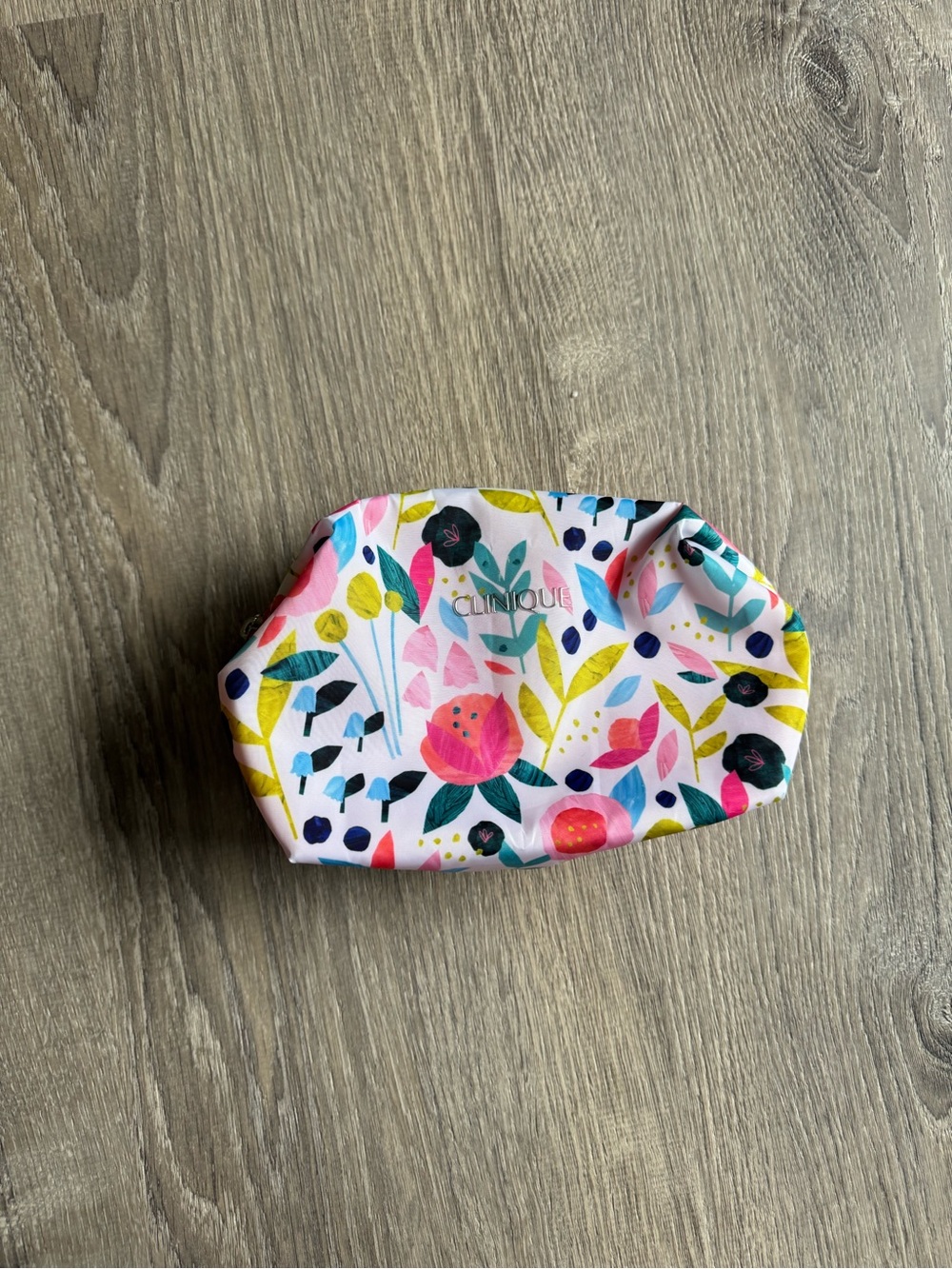 Brand New Floral Clinique Cosmetic Bag